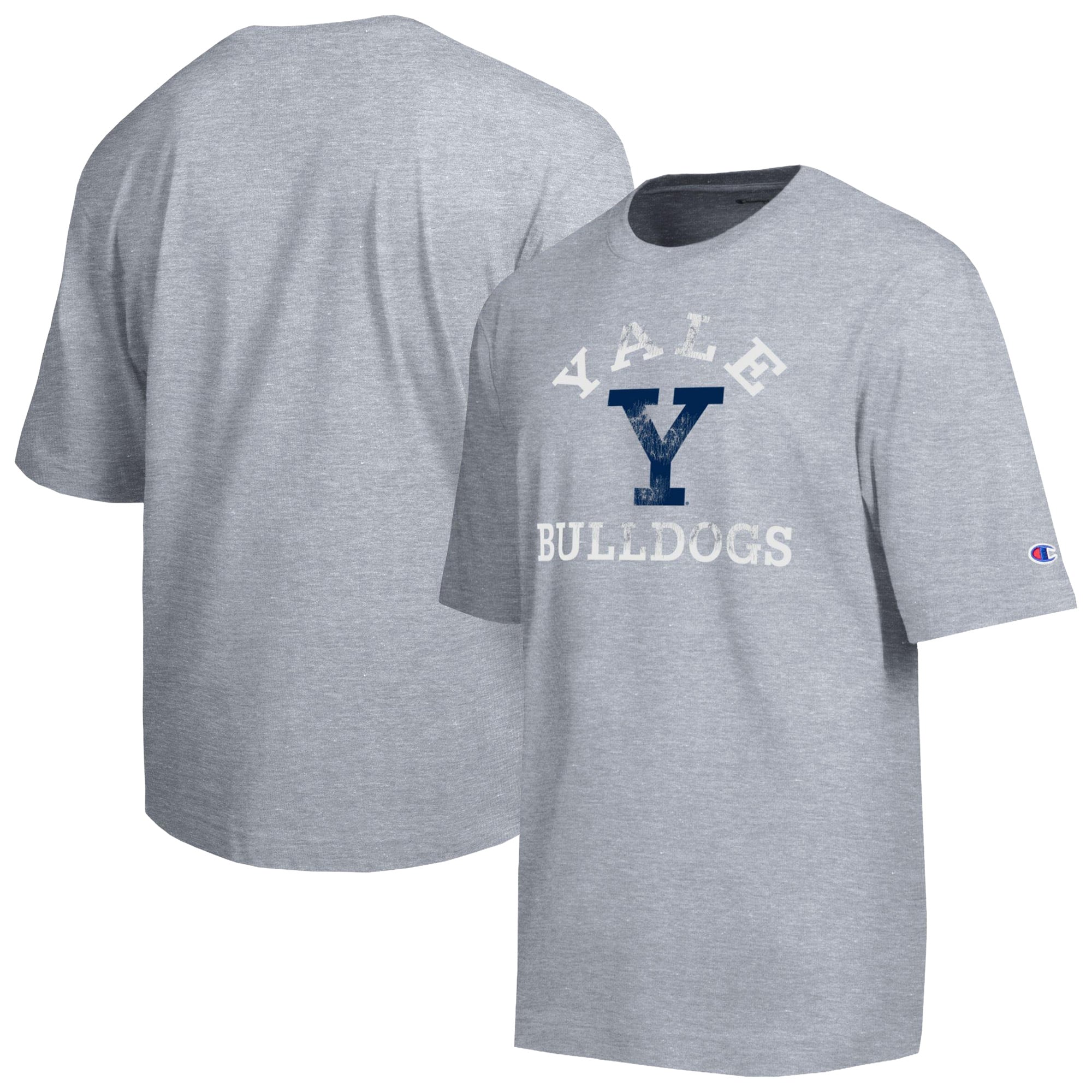 T-shirt d'équipe vieilli gris chiné des Yale Bulldogs pour hommes