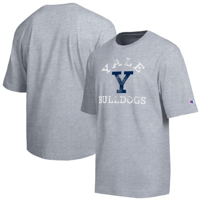  Yale Bulldogs Champion Weathered Team T-Shirt - Heather Gray