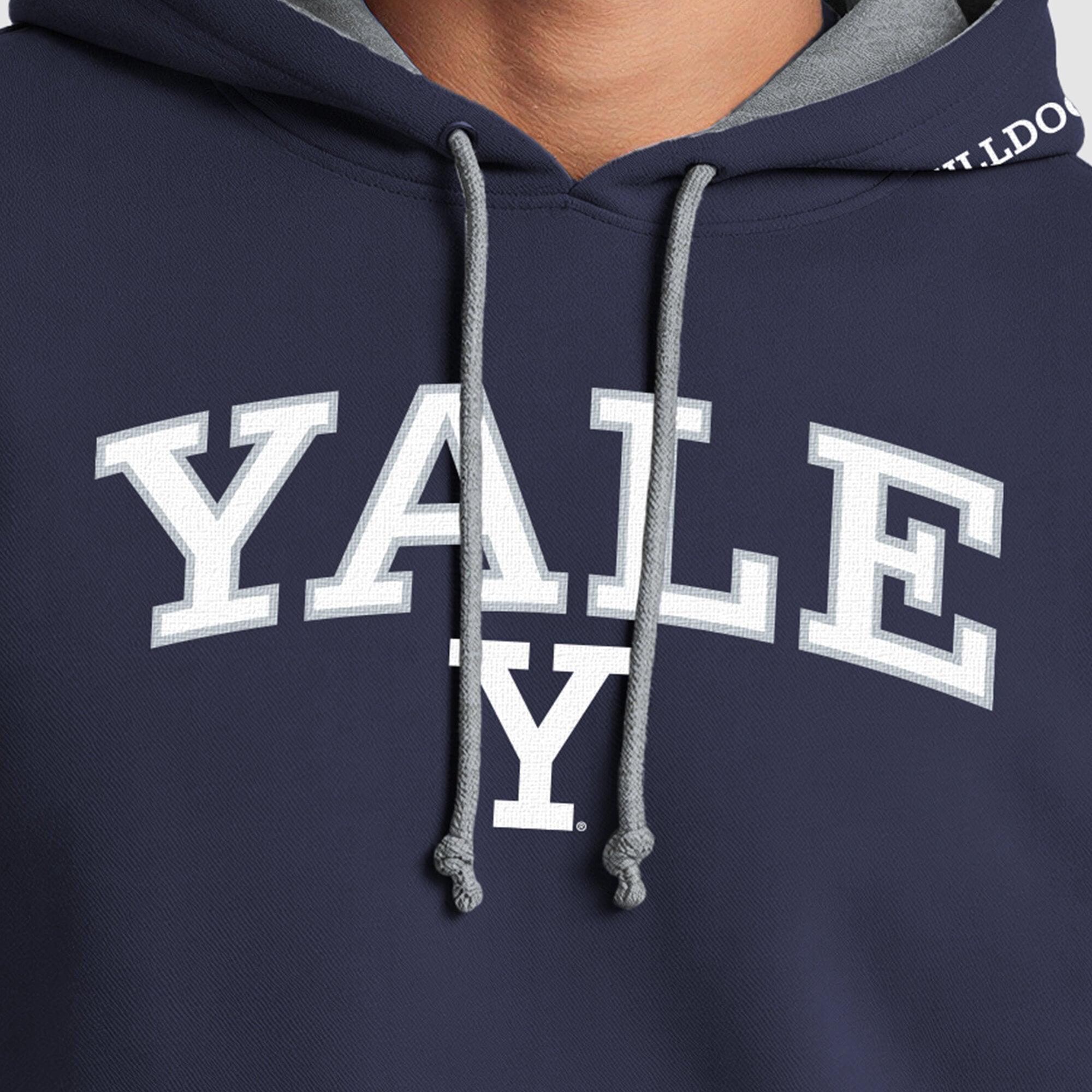 Sweat à capuche contrasté Champion pour homme, bleu marine/gris chiné, Yale Bulldogs