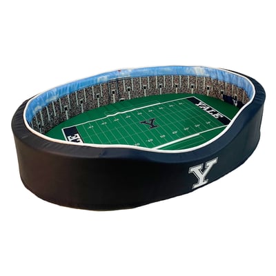 Yale Bulldogs 8'' x 25'' x 38'' Large Stadium Oval Dog Bed - Navy