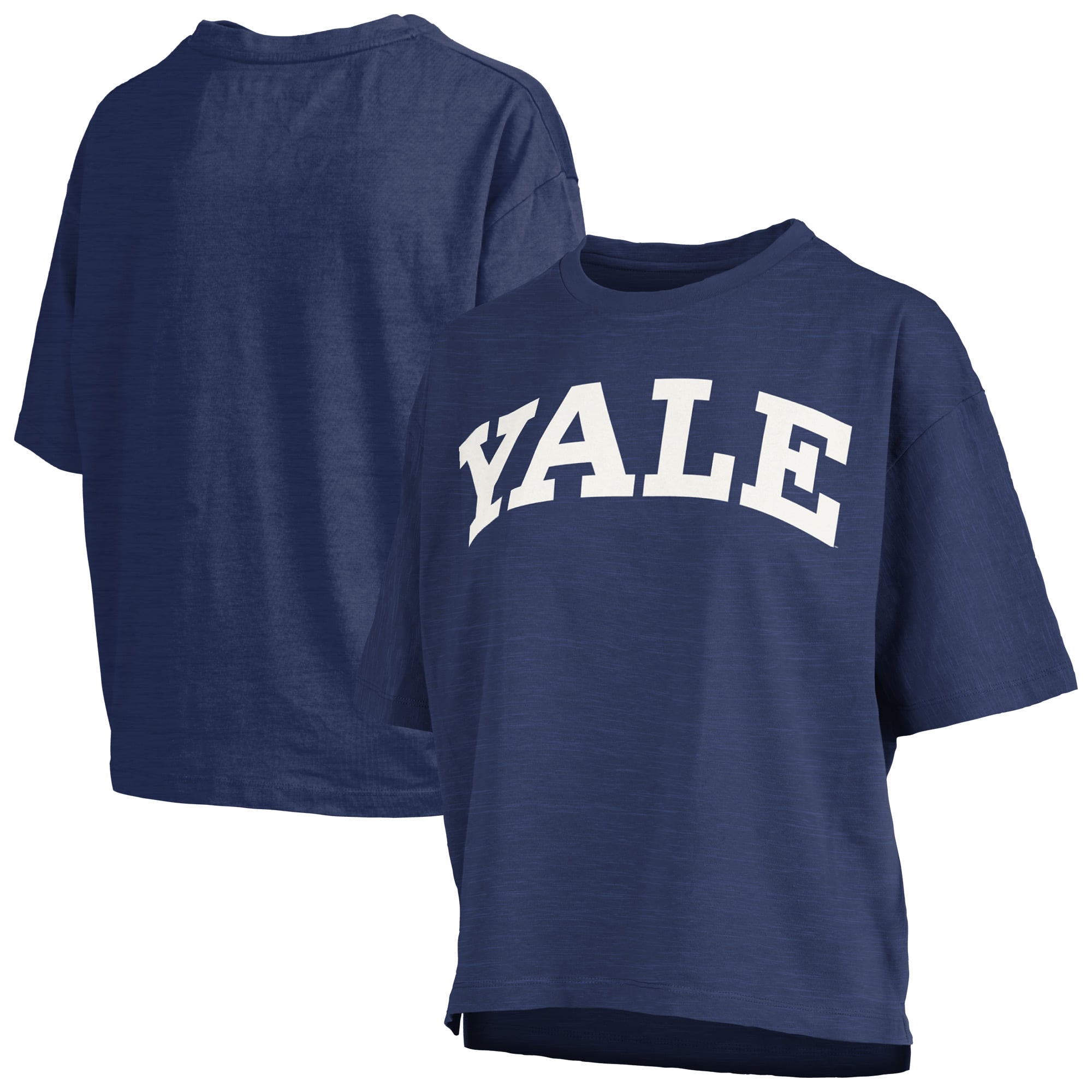 T-shirt oversize Pressbox Navy Yale Bulldogs Nelson Arch Over Logo Slub pour femme