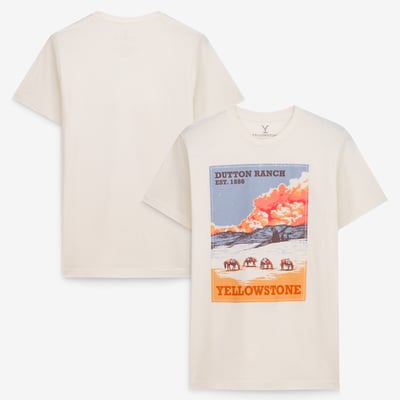Yellowstone Unisex Destination Poster T-Shirt - Natural