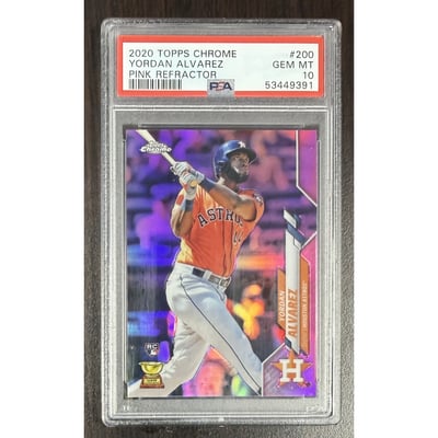Yordan Alvarez Autographed Trading Cards, Signed Yordan Alvarez 