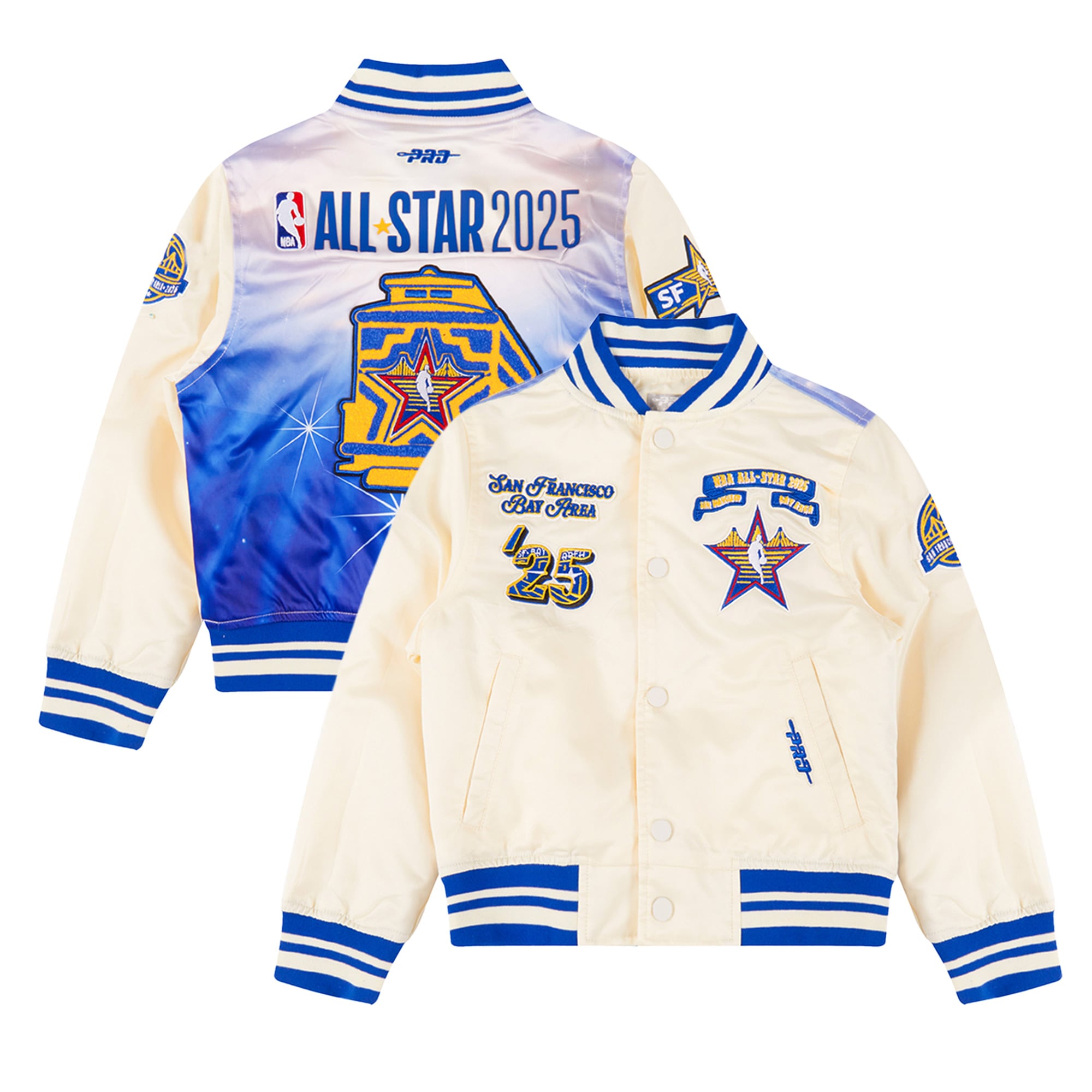 Youth Pro Standard Cream 2025 NBA All-Star Game Satin Full-Snap Jacket