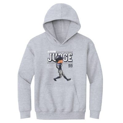 Aaron Judge 500 Level Youth Cartoon Hoodie - Gray