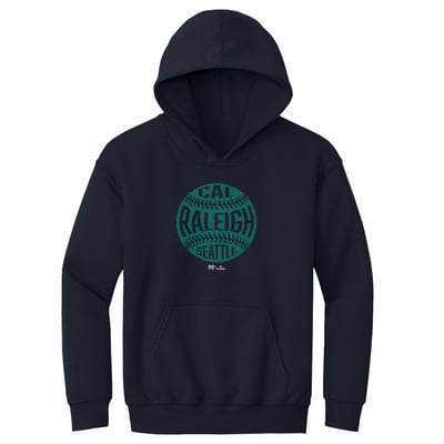 Cal Raleigh 500 Level Youth Vintage Baseball Hoodie - Navy