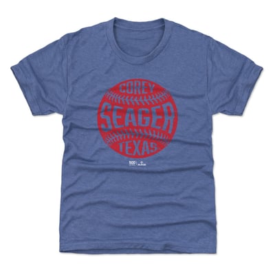 Corey Seager 500 Level Youth Vintage Baseball T-Shirt - Royal