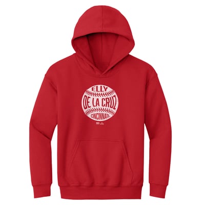 Elly De La Cruz 500 Level Youth Vintage Baseball Hoodie - Red
