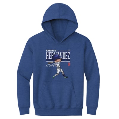 Enrique Hernández 500 Level Youth Cartoon Hoodie - Heather Royal