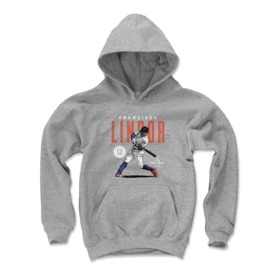 Francisco Lindor 500 Level Youth Card Hoodie - Gray