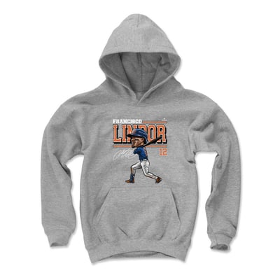 Francisco Lindor 500 Level Youth Cartoon Hoodie - Gray