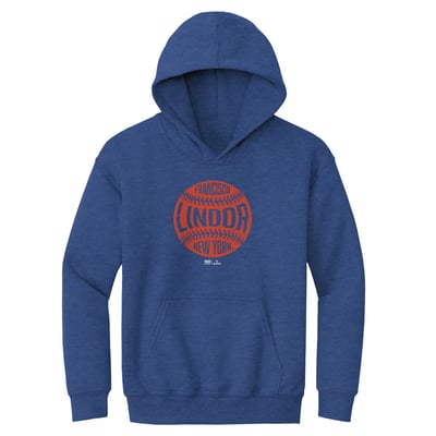 Francisco Lindor 500 Level Youth Vintage Baseball Hoodie - Heather Royal
