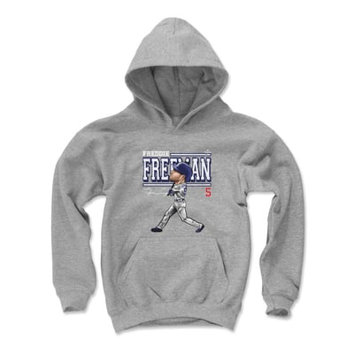 Freddie Freeman 500 Level Youth Cartoon Hoodie - Gray