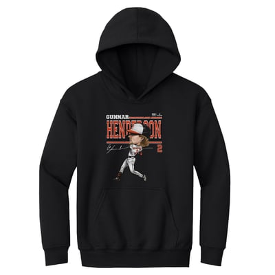 Gunnar Henderson 500 Level Youth Cartoon Hoodie - Black