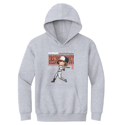 Gunnar Henderson 500 Level Youth Cartoon Hoodie - Gray