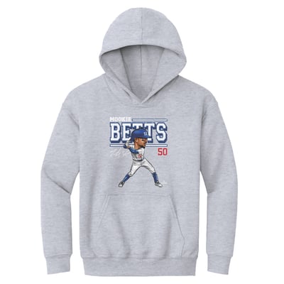 Mookie Betts 500 Level Youth Cartoon Hoodie - Gray