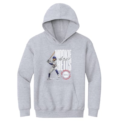 Mookie Betts 500 Level Youth Stamp Hoodie - Gray