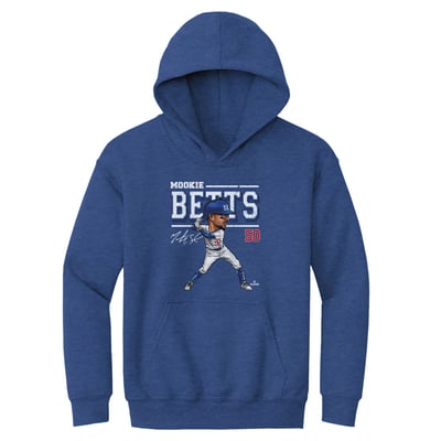 Mookie Betts 500 Level Youth Cartoon Hoodie - Heather Royal