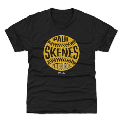 Paul Skenes 500 Level Youth Vintage Baseball T-Shirt - Black