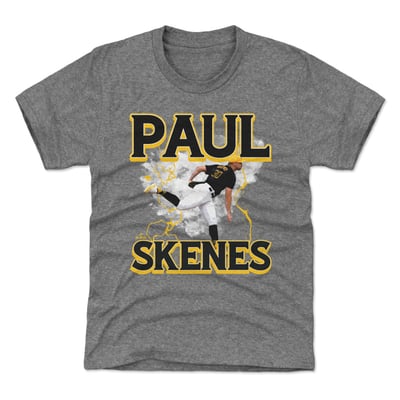 Paul Skenes 500 Level Youth Lightning T-Shirt - Gray