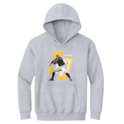 Paul Skenes 500 Level Youth Offset Hoodie - Gray