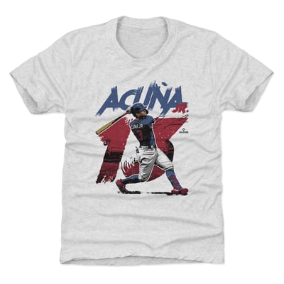 Ronald Acuña Jr. 500 Level Youth Rough T-Shirt - Ash