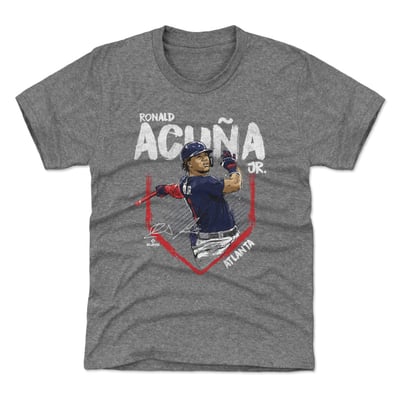 Ronald Acuña Jr. 500 Level Youth Base T-Shirt - Gray