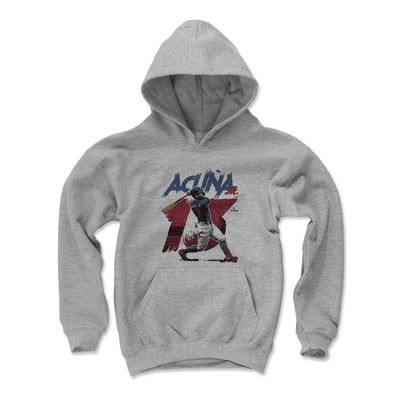 Ronald Acuña Jr. 500 Level Youth Rough Hoodie - Gray