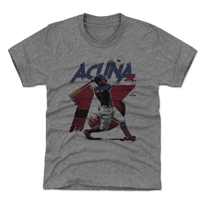 Ronald Acuña Jr. 500 Level Youth Rough T-Shirt - Gray