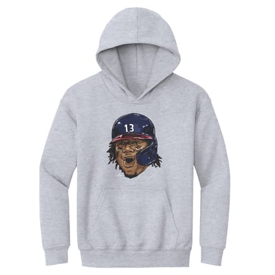 Ronald Acuña Jr. 500 Level Youth Scream Hoodie - Gray