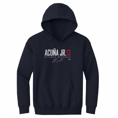 Ronald Acuña Jr. 500 Level Youth Elite Hoodie - Navy