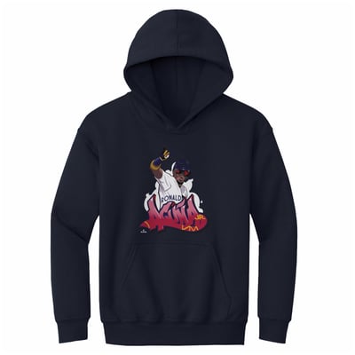 Ronald Acuña Jr. 500 Level Youth Graffiti Hoodie - Navy