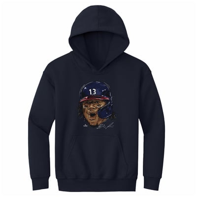 Ronald Acuña Jr. 500 Level Youth Scream Hoodie - Navy
