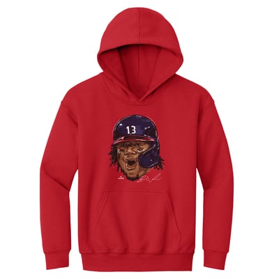 Ronald Acuña Jr. 500 Level Youth Scream Hoodie - Red