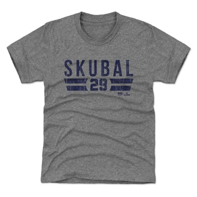 Tarik Skubal 500 Level Youth Font T-Shirt - Gray