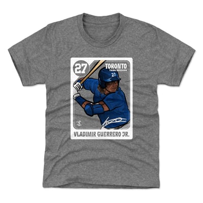 Vladimir Guerrero Jr. 500 Level Youth Card T-Shirt - Gray