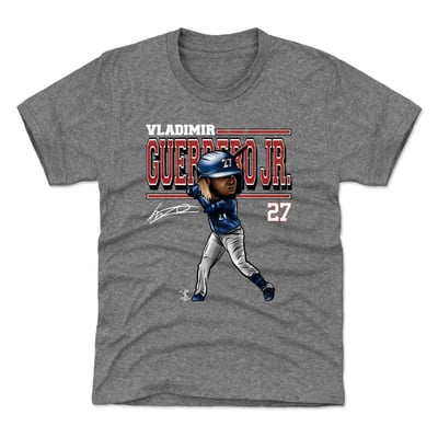Vladimir Guerrero Jr. 500 Level Youth Cartoon T-Shirt - Gray