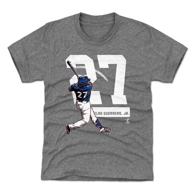 Vladimir Guerrero Jr. 500 Level Youth Grunge T-Shirt - Gray