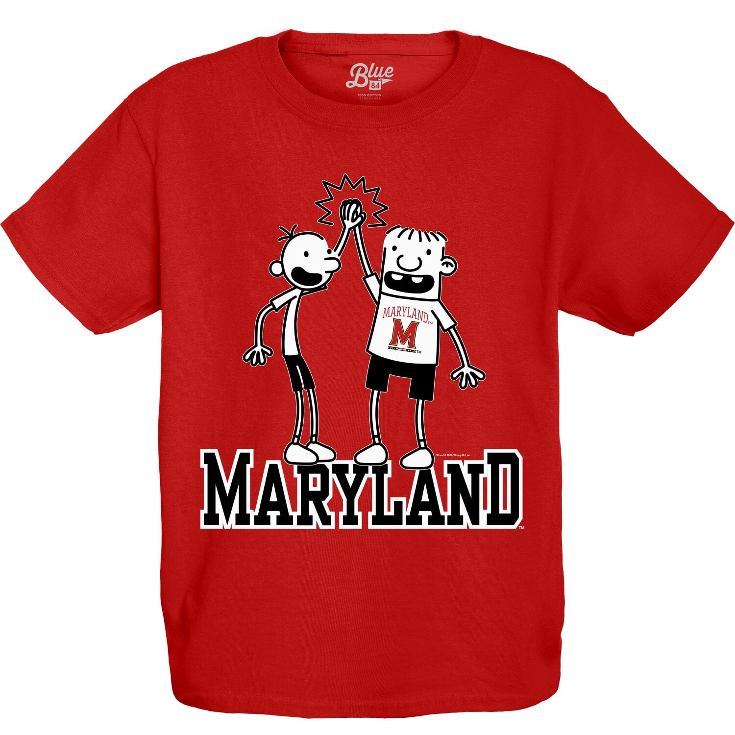 Youth Blue 84 Red Maryland Terrapins x Diary of a Wimpy Kid High Five T-Shirt