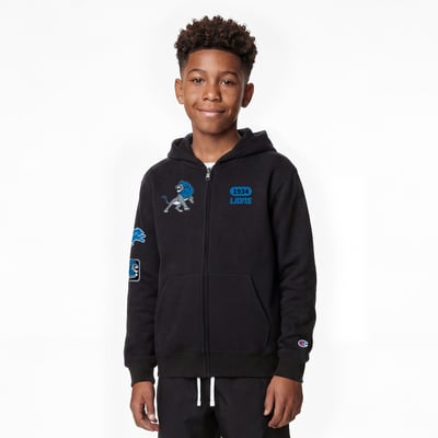 Detroit Lions Disney x Champion Youth Simba Full-Zip Hoodie - Black