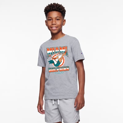 Miami Dolphins Disney x Champion Youth King Triton T-Shirt - Heather Gray