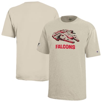 Atlanta Falcons Disney x Champion Youth Millennium Falcon T-Shirt - Oatmeal