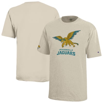 Jacksonville Jaguars Disney x Champion Youth Pepita T-Shirt - Oatmeal