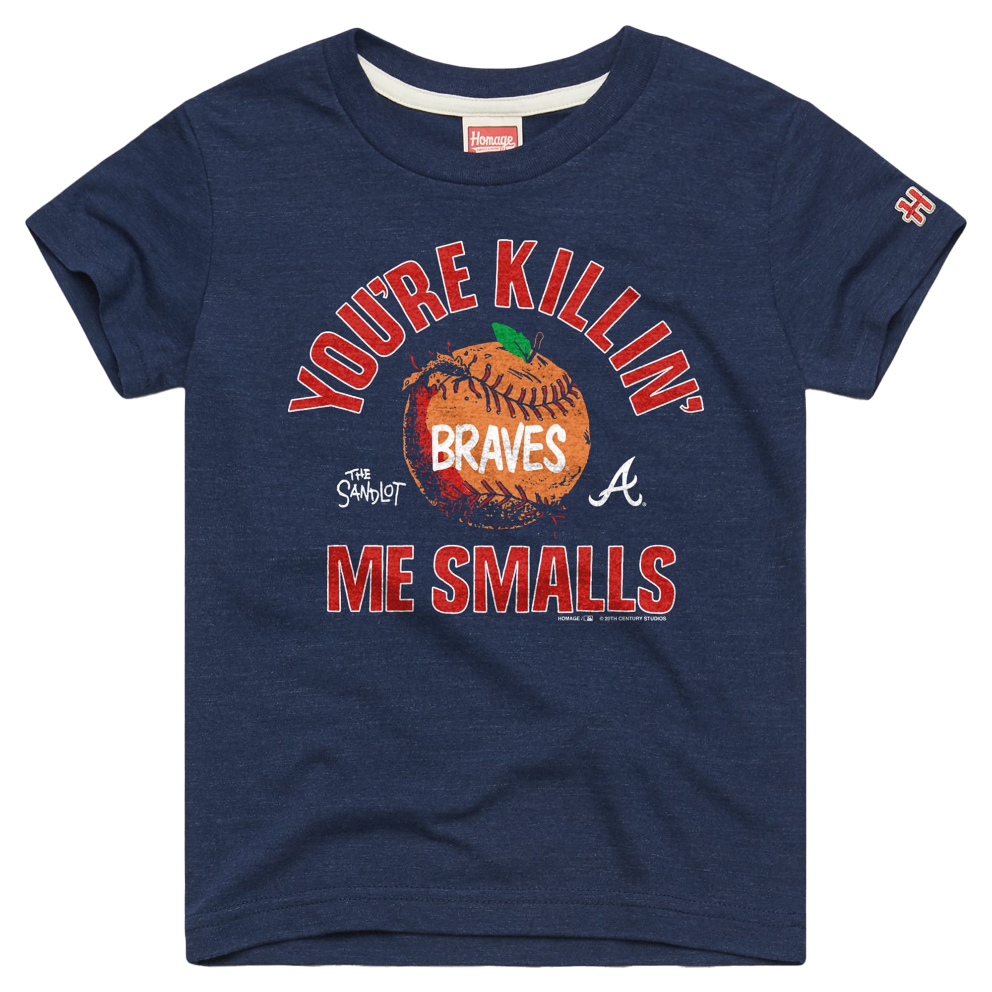 T-shirt Youth Homage Navy Atlanta Braves x The Sandlot Tri-Blend