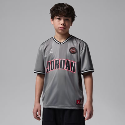 Jordan Brand Youth Sport Jersey V-Neck T-Shirt - Gray