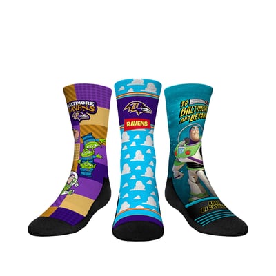  Baltimore Ravens Rock Em Youth Toy Story 3-Pack Crew Socks
