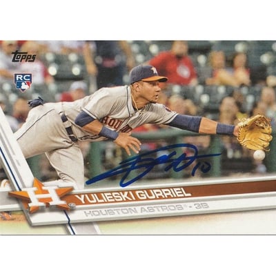 Yuli Gurriel Autographed Trading Cards, Signed Yuli Gurriel 