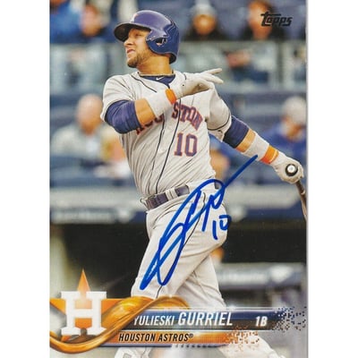 Yuli Gurriel Autographed Trading Cards, Signed Yuli Gurriel 