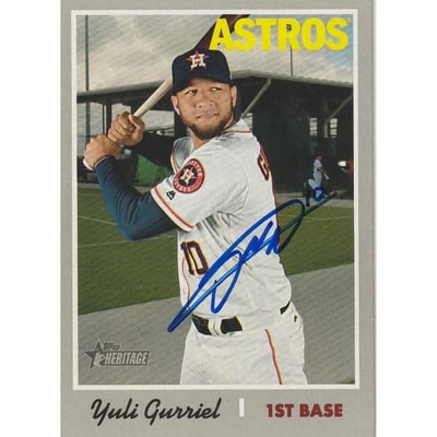 Yuli Gurriel Autographed Trading Cards, Signed Yuli Gurriel 