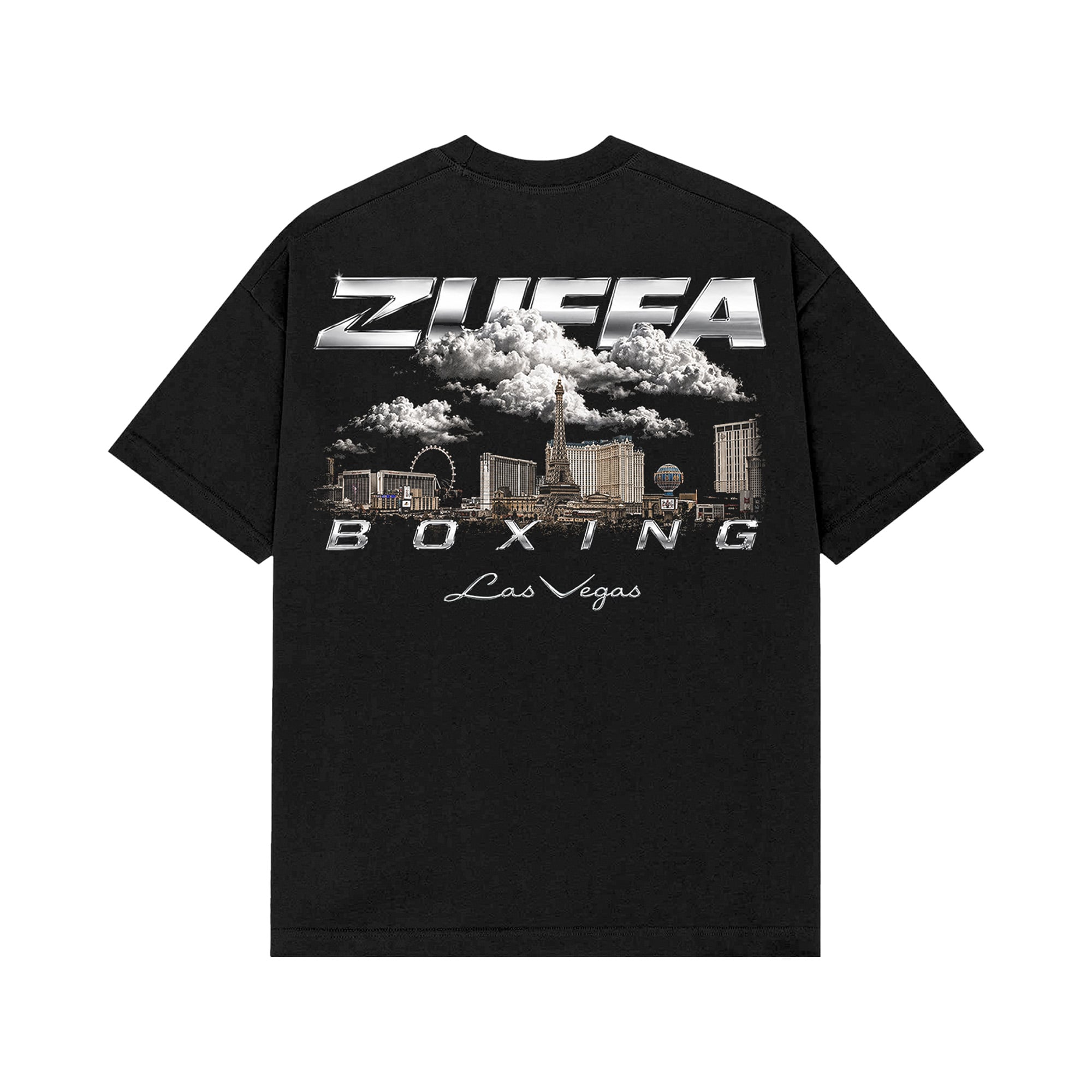 Men's Black Garcia vs. Benn Zuffa Boxing 11 Las Vegas Chrome Skyline T-Shirt